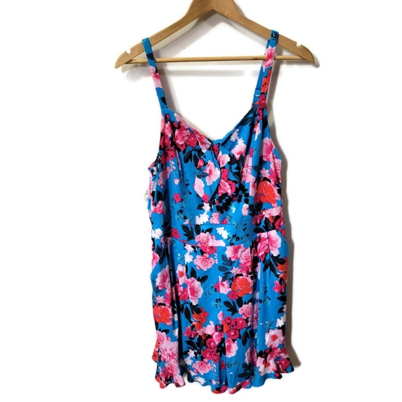 TORRID | NWT Floral Blue Romper 00 - Picture 1 of 7